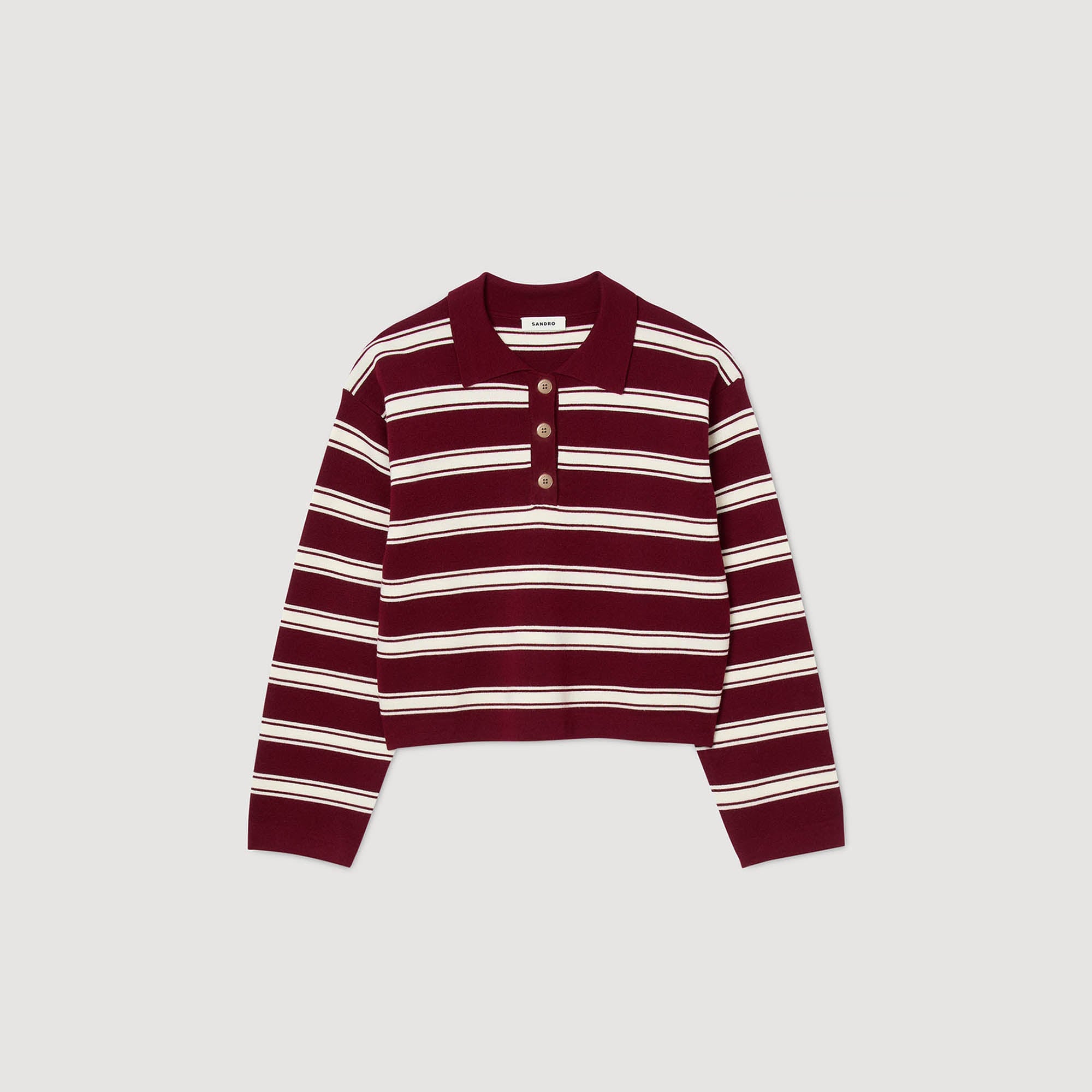 Stanislas Striped Polo Jumper Bordeaux