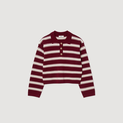Stanislas Striped Polo Jumper Bordeaux