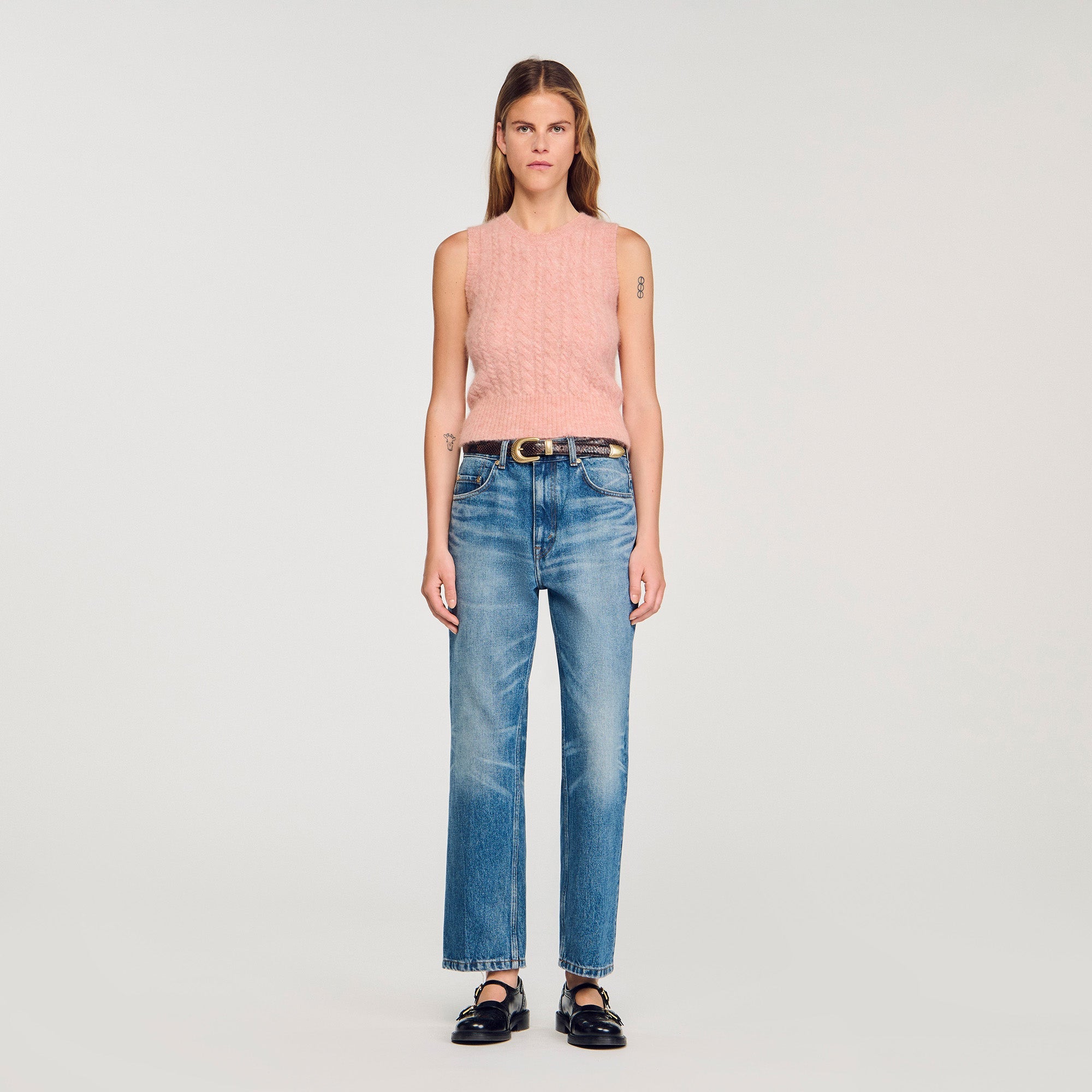 Amour Twisted Sleeveless Jumper Poudre Pink