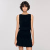 Oreon Ruffled Knit Crop Top Black