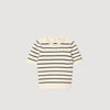 Madie Striped Jumper With Pearl Collar Ecru