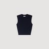 Fidele Textured Cropped Knit Jumper Navy Blue