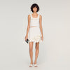 Calice Floral Knit Crop Top White