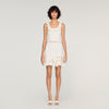 Calice Floral Knit Crop Top White
