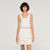 Calice Floral Knit Crop Top White