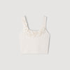 Calice Floral Knit Crop Top WHITE
