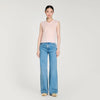Calliste Embroidered Short Wool Cashmere Top Light Pink