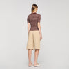 Driss Striped V-Neck Polo Jumper Brown