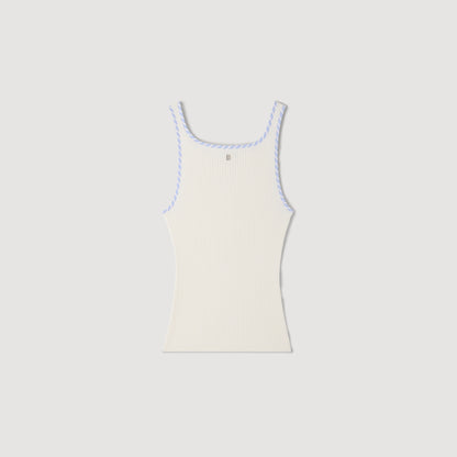 Mimi Ribbed Vest Top Ecru
