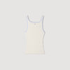 Mimi Ribbed Vest Top Ecru