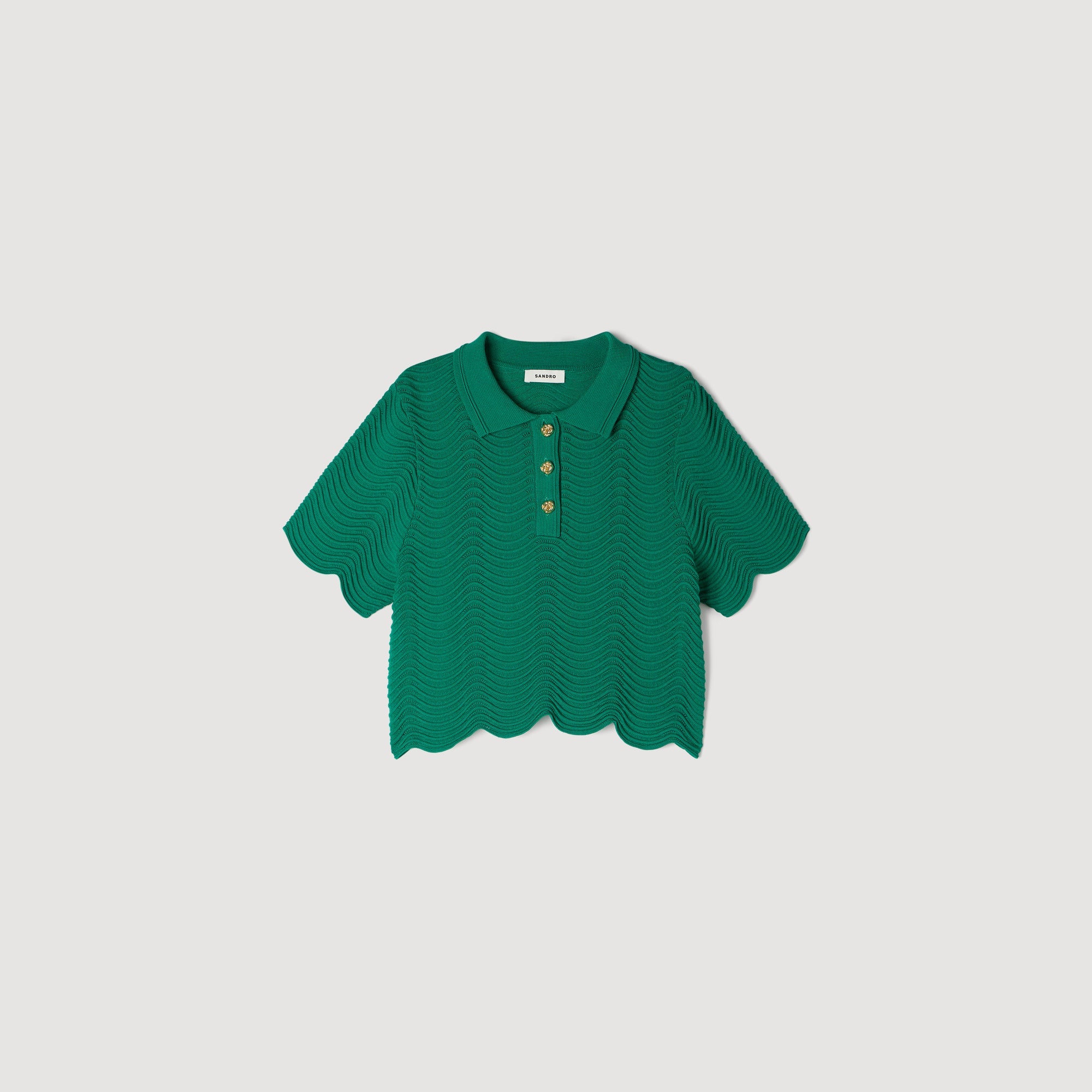 Campea Cropped Decorative Knit Jumper EMEURAUDE GREEN