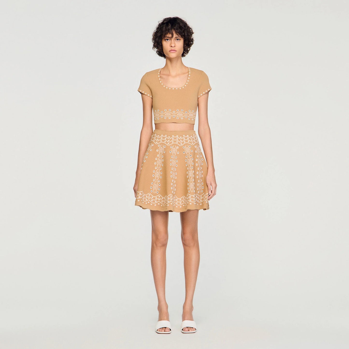 Siena Jumper With Contrast Embroidery Beige