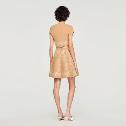 Siena Jumper With Contrast Embroidery Beige