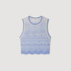 Davi Decorative Knit Crop Top Sky Blue