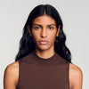 Giovi Cropped sheer effect jumper Brown