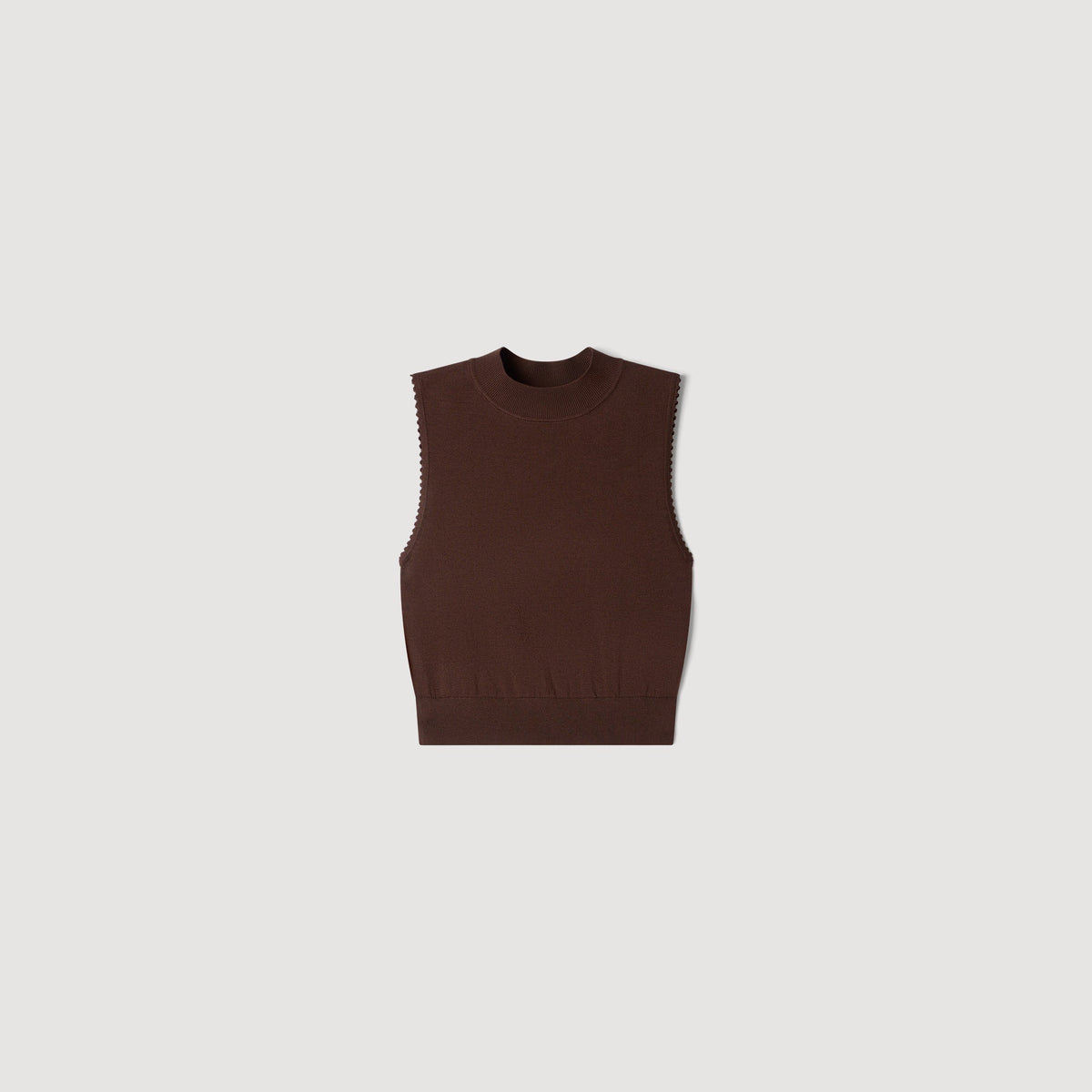 Giovi Cropped sheer effect jumper Brown