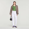 Ona Striped vest top with tassels Green / Ecru