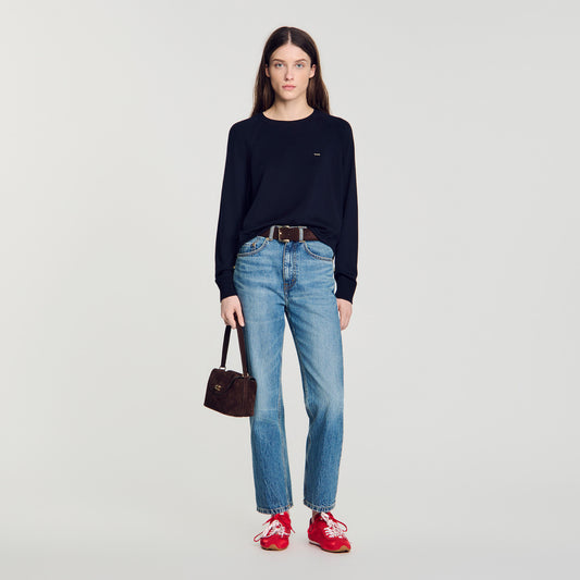 Mika Wool Polo Shirt With Logo Navy Blue