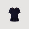 Jesse Ribbed wool and cashmere jumper Navy Blue