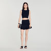 Noe Cropped ribbed knit top Black
