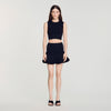 Noe Cropped ribbed knit top Black