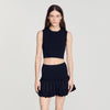 Noe Cropped ribbed knit top Black