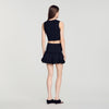 Noe Cropped ribbed knit top Black