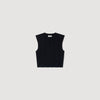 Noe Cropped ribbed knit top Black