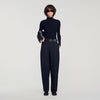 Lana Ruffled roll-neck wool jumper Black