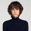 Lana Ruffled roll-neck wool jumper Black
