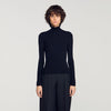 Lana Ruffled roll-neck wool jumper Black