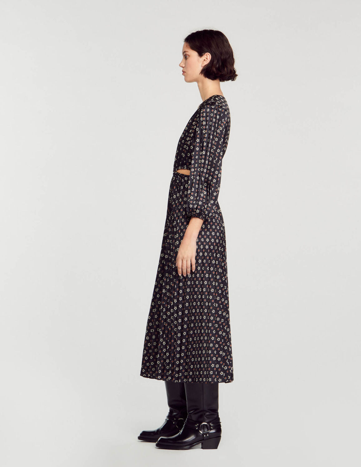 Sandro long outlet printed dress