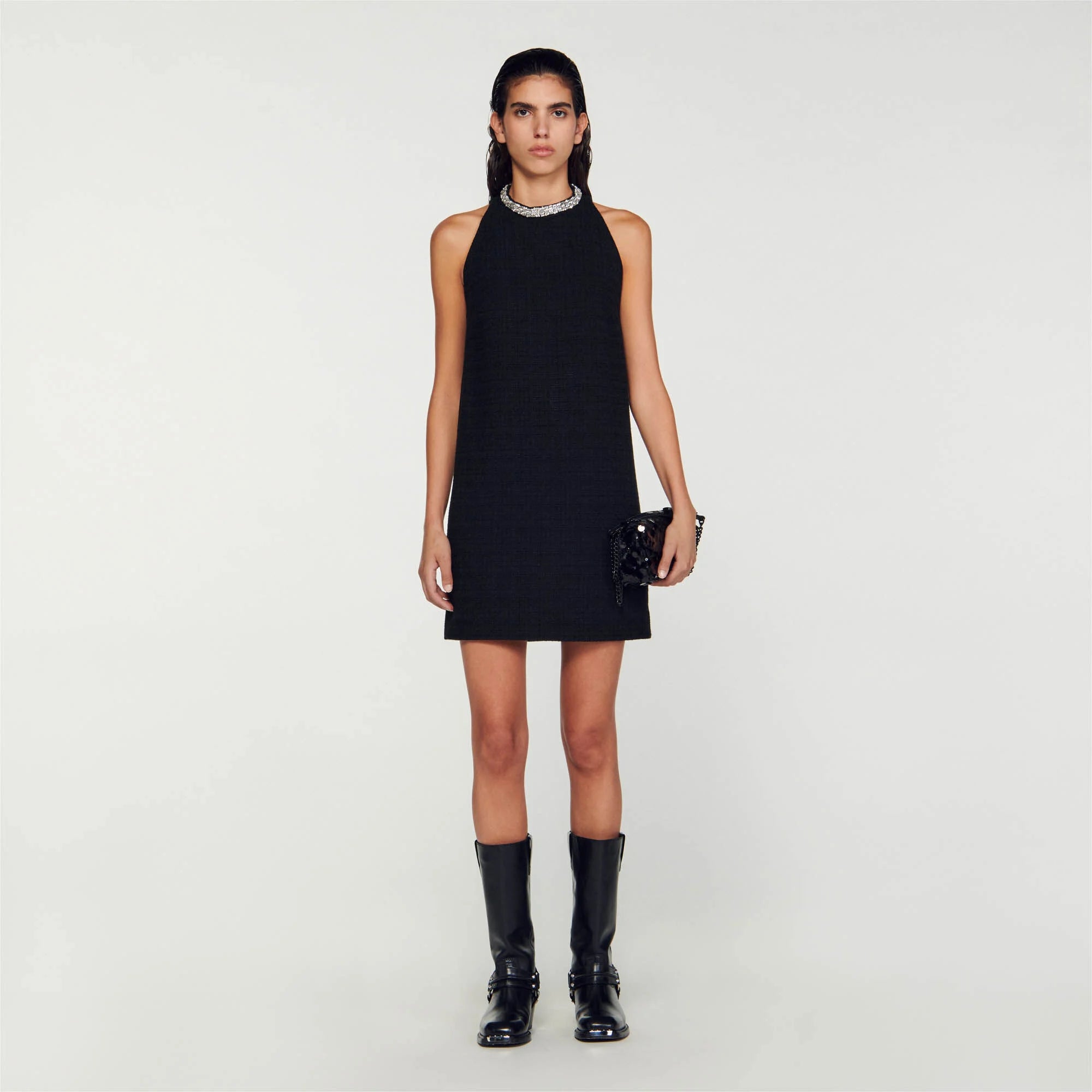 Dorinna Dress With Jewellery Collar Black