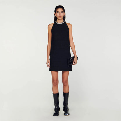 Dorinna Dress With Jewellery Collar Black