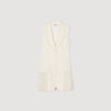 Carine Short Pleated Suit Dress Ecru