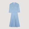 Pointelle Knit Maxi Dress Sky Blue