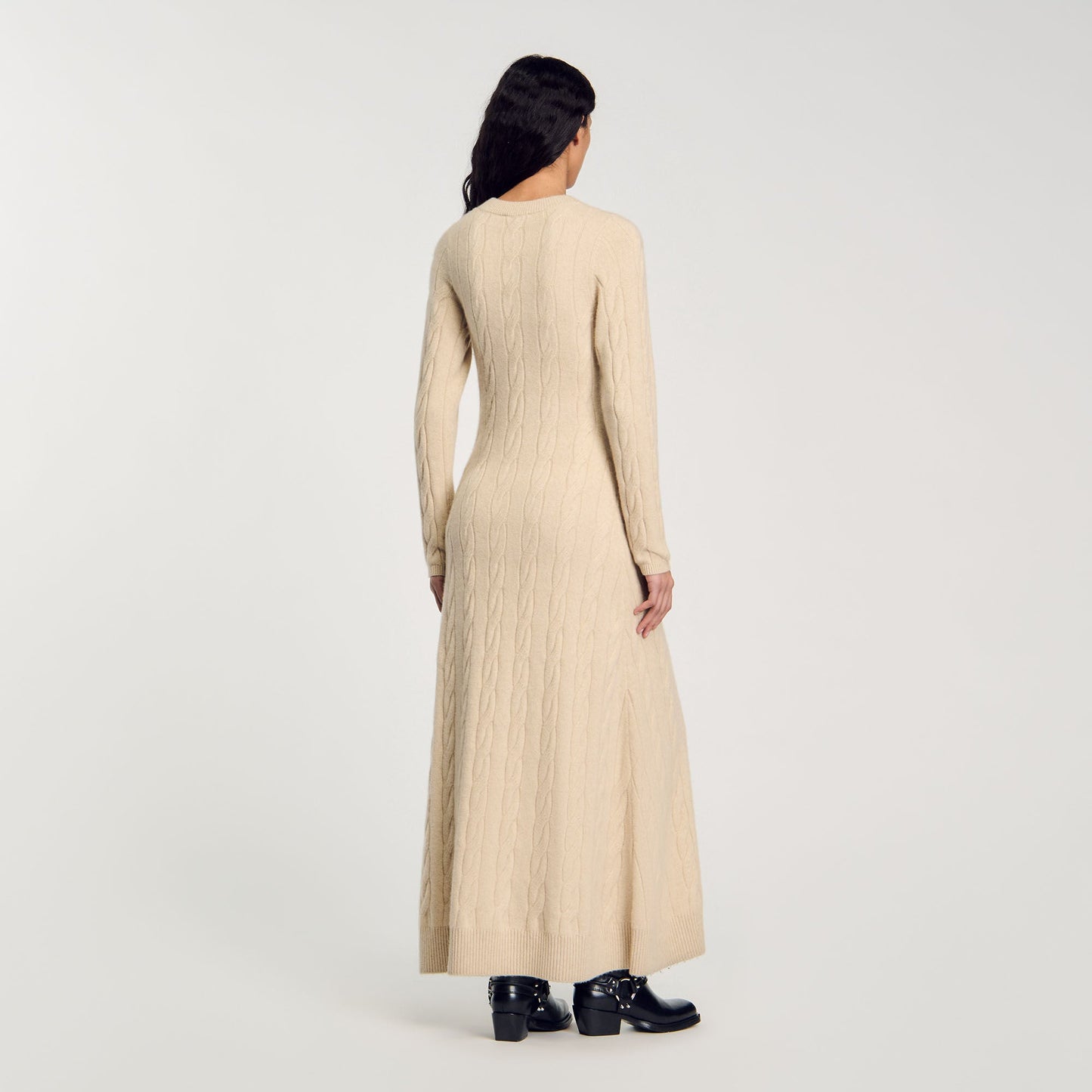 Cable Knit Maxi Dress Beige