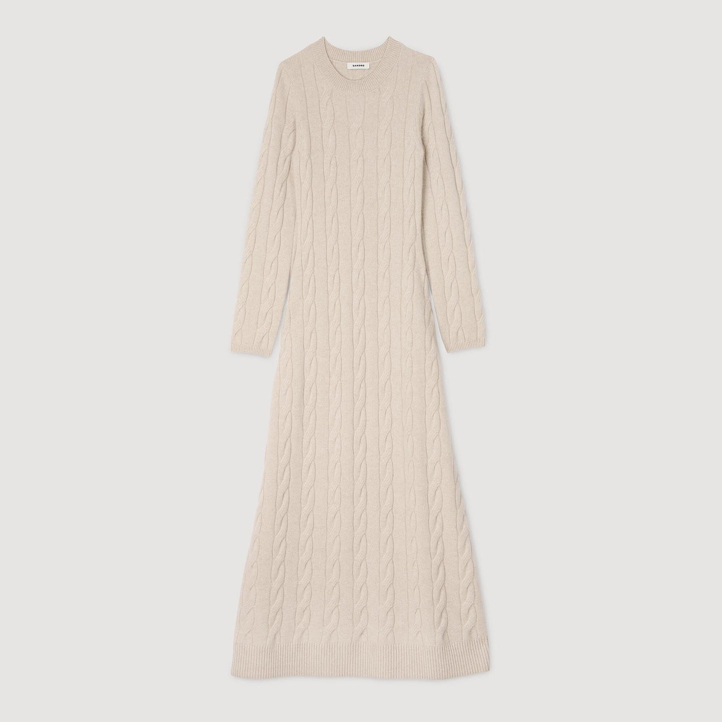 Cable knit maxi dress Sandro_Beige