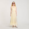 Pleated Maxi Dress Light Yellow