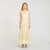 Pleated Maxi Dress Light Yellow