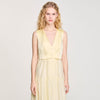 Pleated Maxi Dress Light Yellow