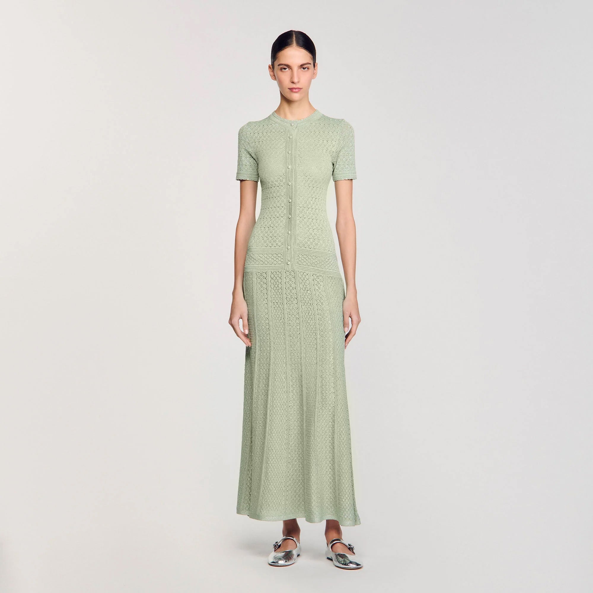 Vert Amande Knit Maxi Dress