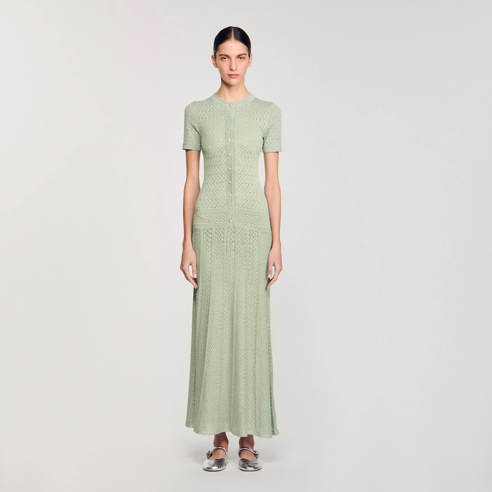 Vert Amande Knit Maxi Dress