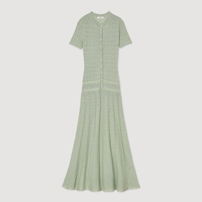 Vert Amande Knit Maxi Dress