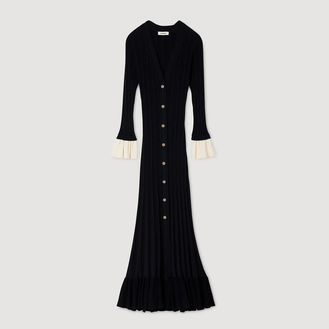 Nara Two-Tone Knit Maxi Dress Navy Blue