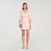 Melbourne Floral Print Short Dress Pink / Ecru