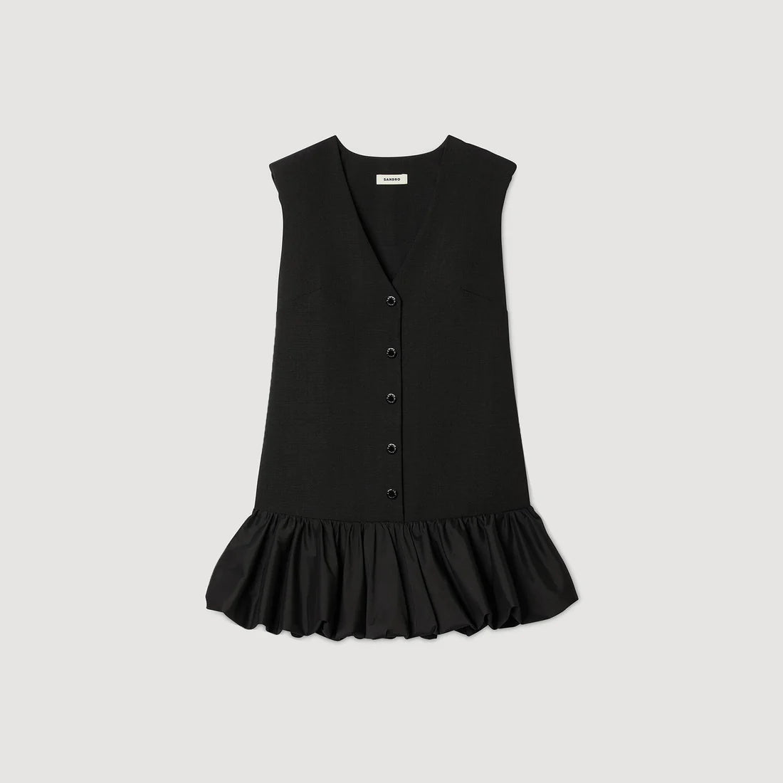 Aliette Short Tailored Dress With Ruffle Black