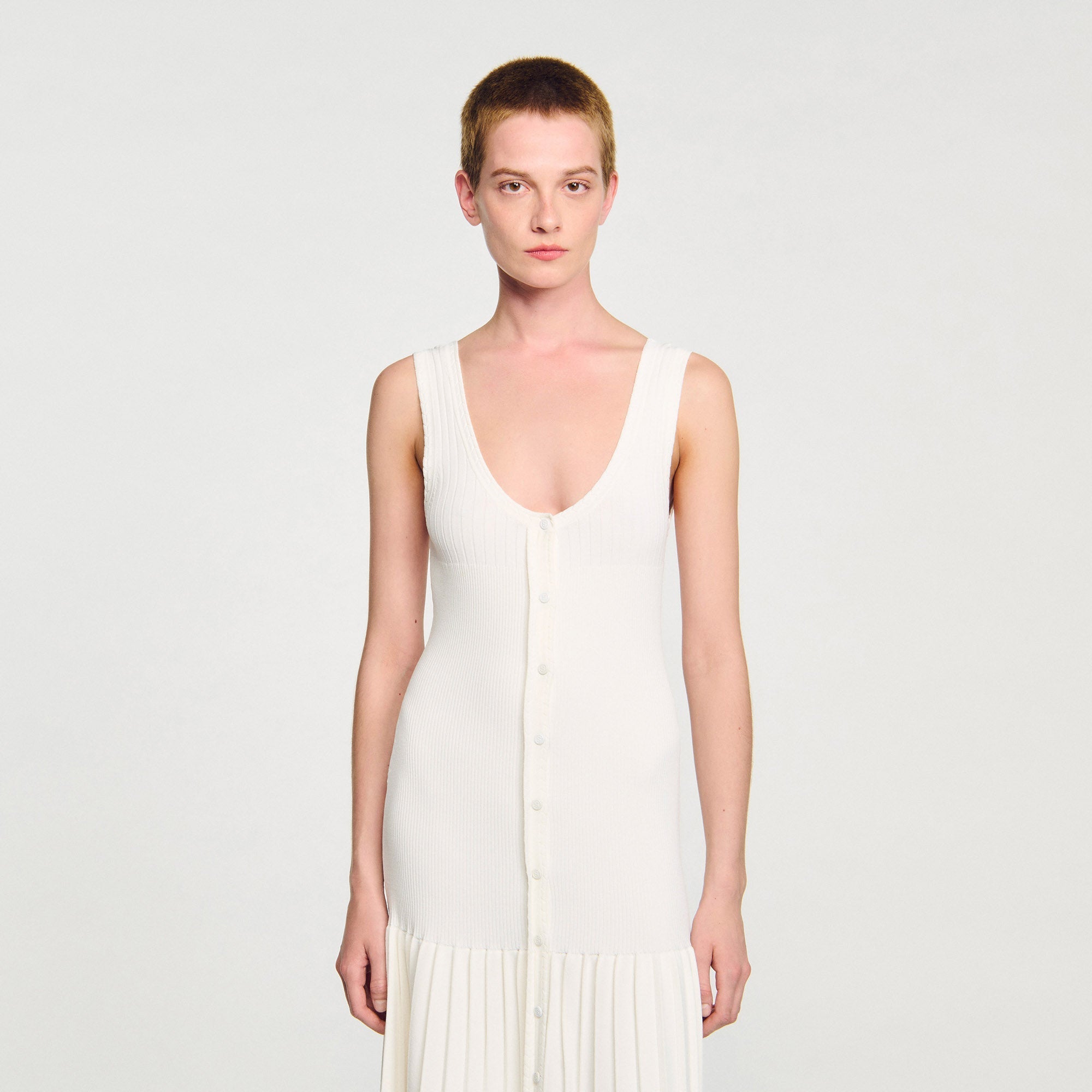 Shop Bella Knit Maxi Dress Ecru for Women Online - Sandro KSA Shop Bella Knit Maxi Dress Ecru for Women Online - Sandro KSA