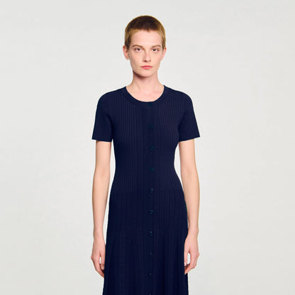 Milla Knit Maxi Dress Navy Blue