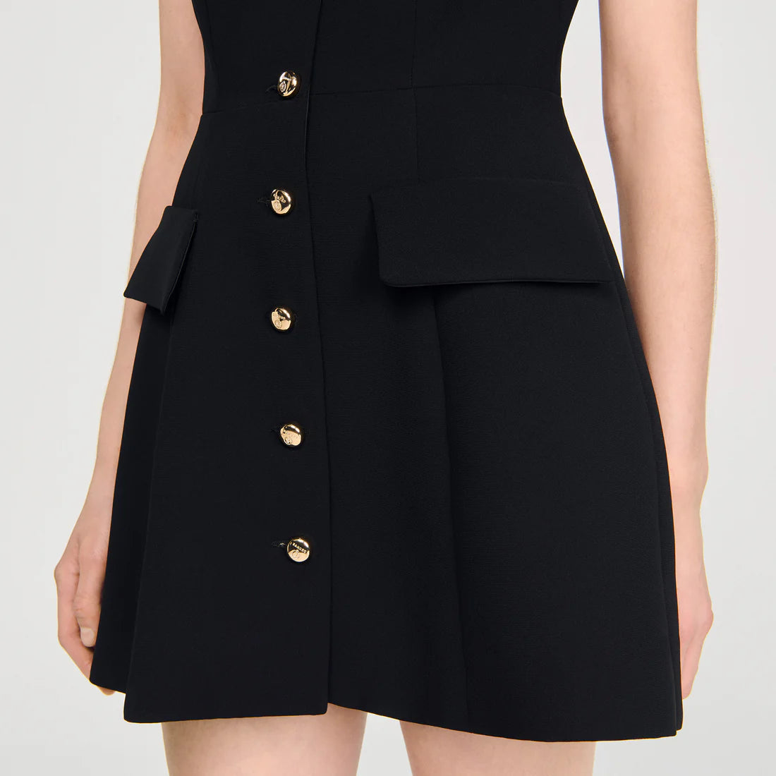 Constance Short Knit Dress Black